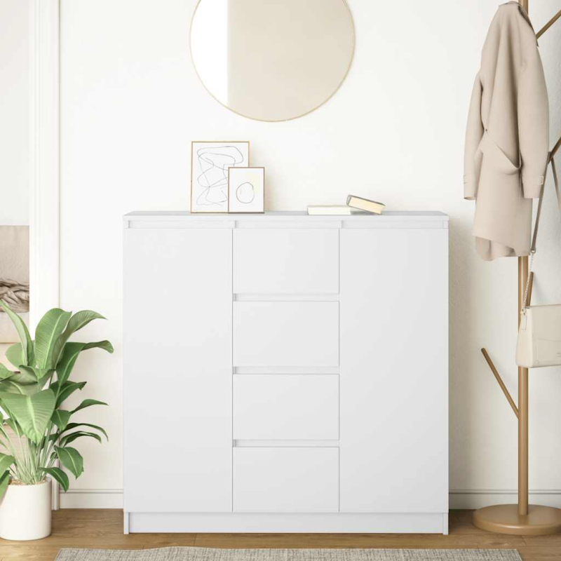 Sideboard mit Schubladen Weiß 100,5x35x98,5 cm Holzwerkstoff