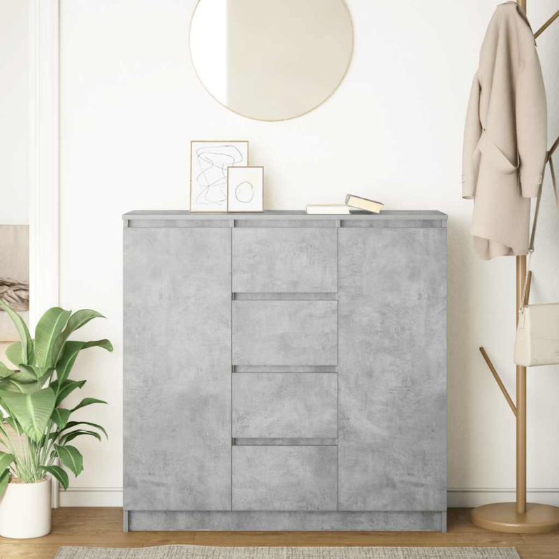 Sideboard mit Schubladen Betongrau 100,5x35x98,5 cm