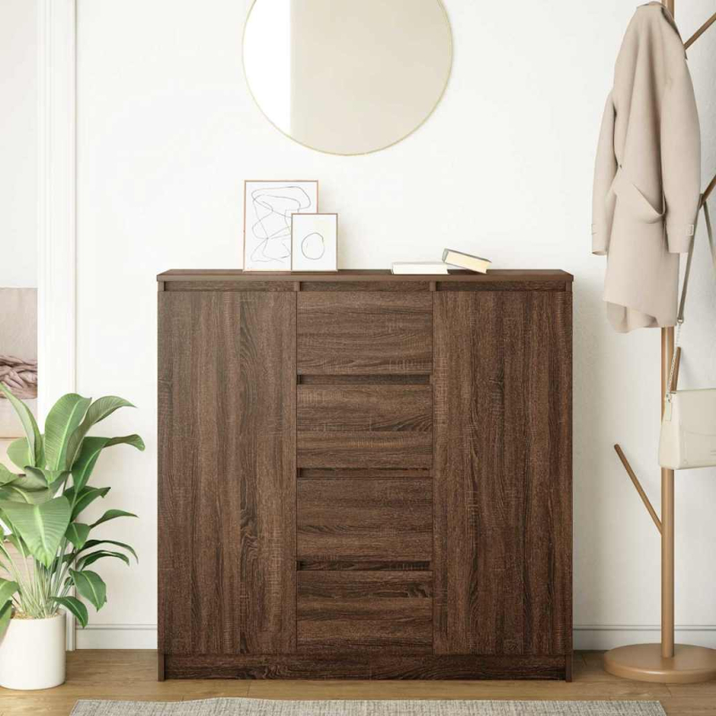 Sideboard mit Schubladen Braun Eichen-Optik 100,5x35x98,5 cm