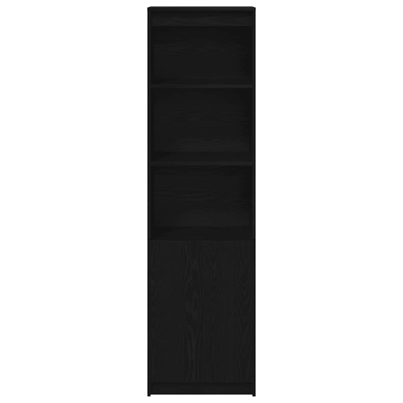 Highboard Schwarz Eichen-Optik 50x35x180 cm Holzwerkstoff