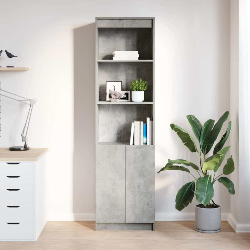 Highboard Betongrau 50x35x180 cm Holzwerkstoff