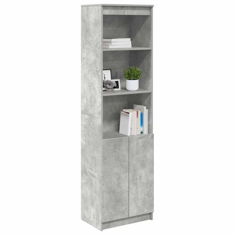 Highboard Betongrau 50x35x180 cm Holzwerkstoff