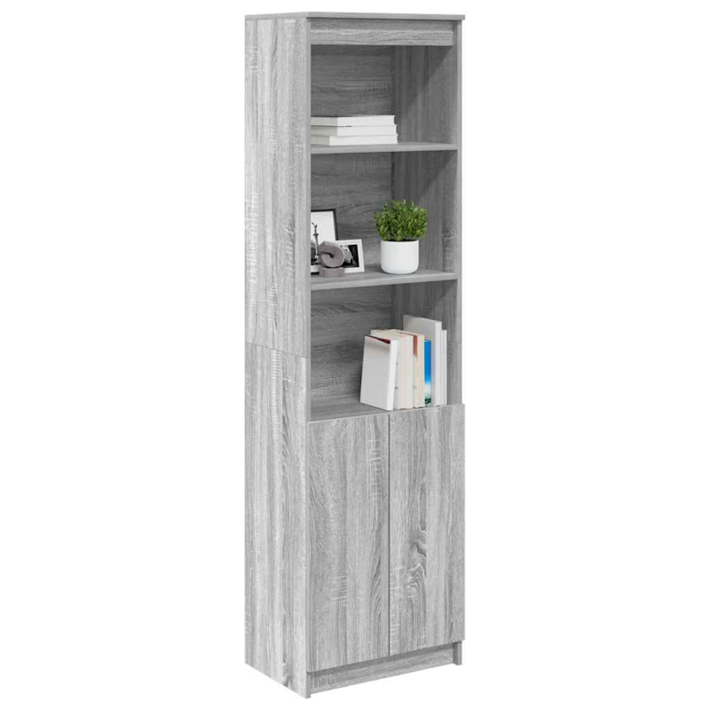 Highboard Grau Sonoma 50x35x180 cm Holzwerkstoff