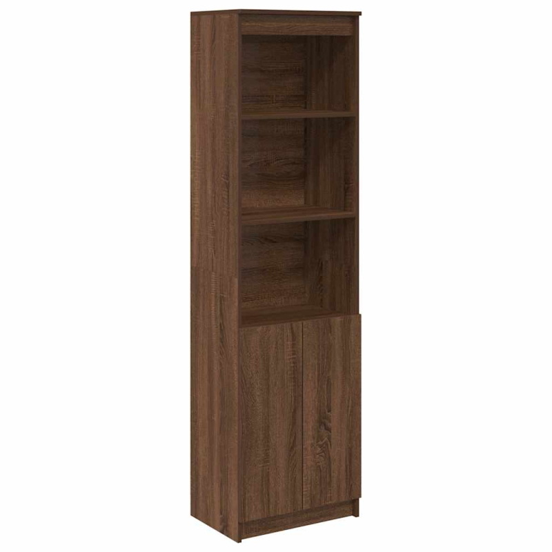 Highboard Braun Eichen-Optik 50x35x180 cm Holzwerkstoff