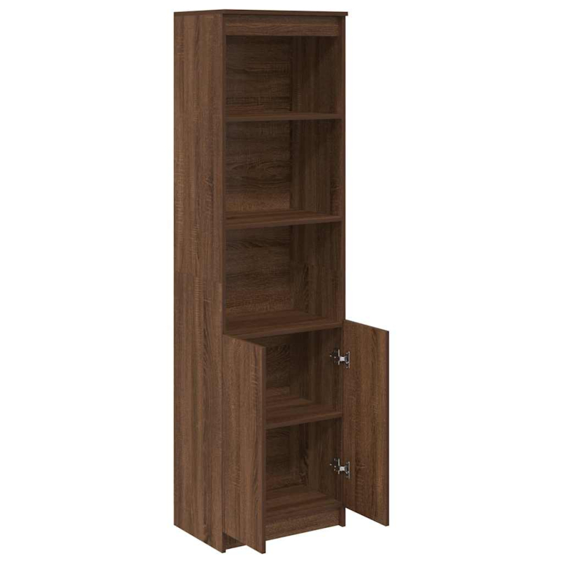 Highboard Braun Eichen-Optik 50x35x180 cm Holzwerkstoff