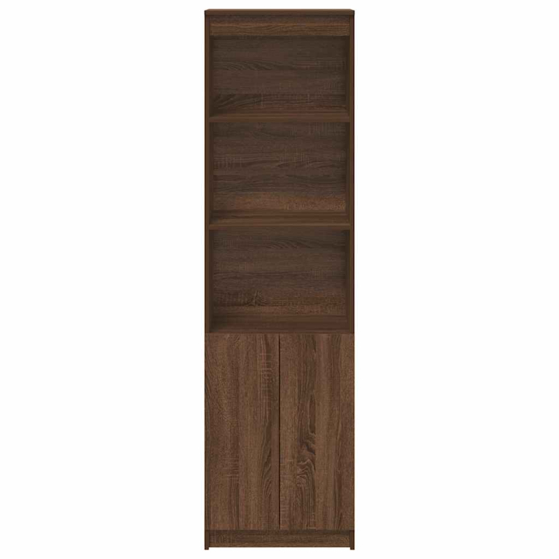 Highboard Braun Eichen-Optik 50x35x180 cm Holzwerkstoff