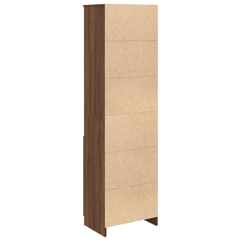 Highboard Braun Eichen-Optik 50x35x180 cm Holzwerkstoff