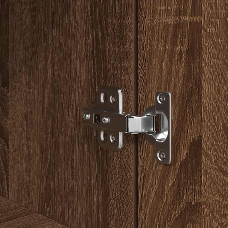 Highboard Braun Eichen-Optik 50x35x180 cm Holzwerkstoff