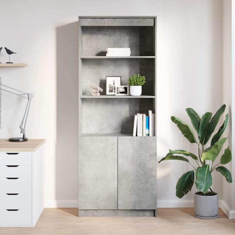 Highboard Betongrau 70x35x180 cm Holzwerkstoff