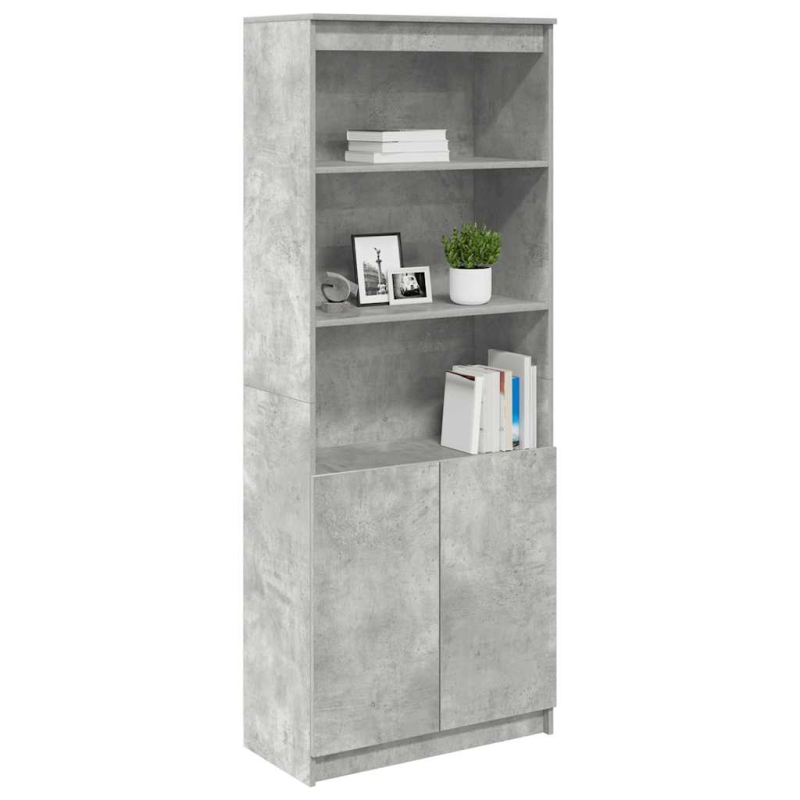 Highboard Betongrau 70x35x180 cm Holzwerkstoff
