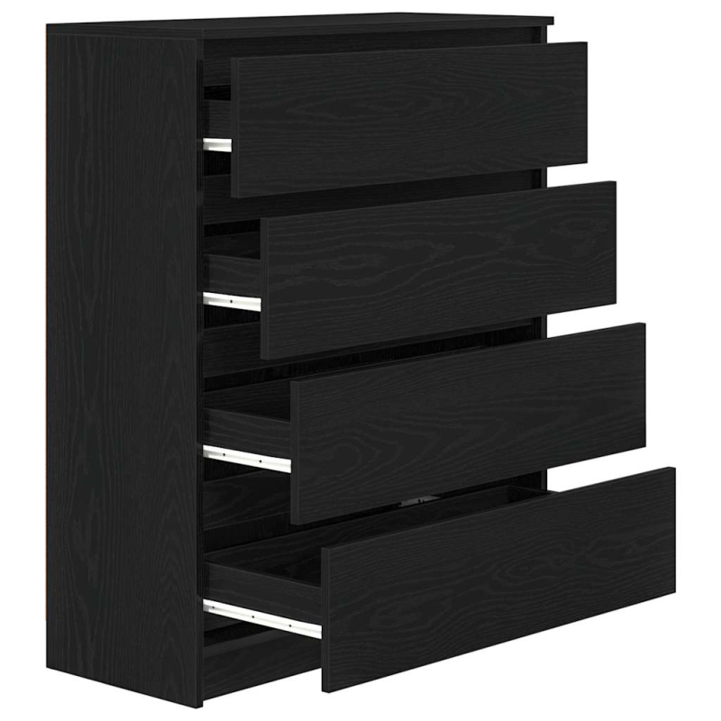 Sideboard Schwarz Eichen-Optik 80x35x99 cm Holzwerkstoff