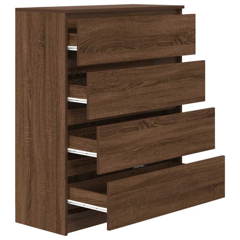 Sideboard Braun Eichen-Optik 80x35x99 cm Holzwerkstoff