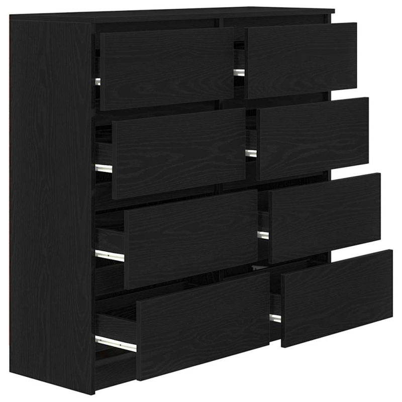 Sideboard Schwarz Eichen-Optik 100x35x99 cm Holzwerkstoff