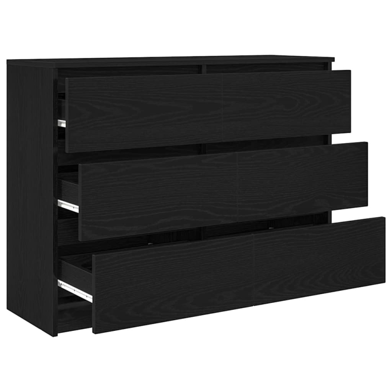 Sideboard Schwarz Eichen-Optik 100x35x76 cm Holzwerkstoff