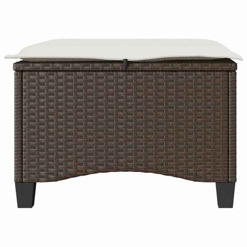 Gartenhocker mit Kissen 2 Stk. Braun 55x55x36 cm Poly Rattan