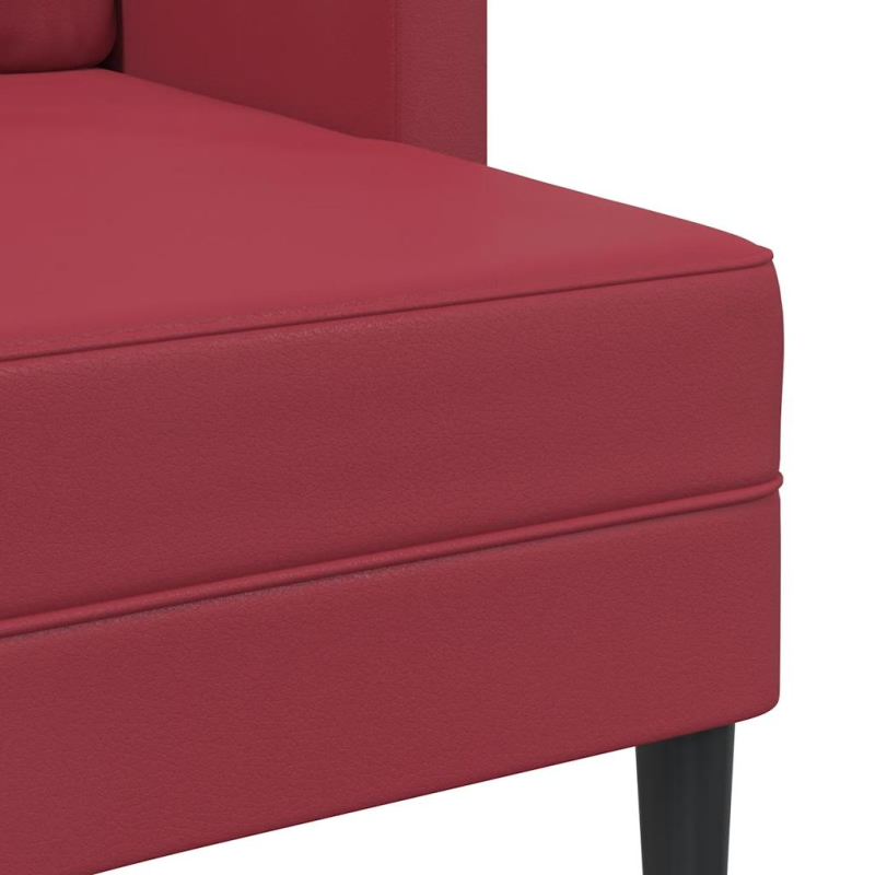 2-Sitzer-Sofa mit Chaiselongue L-Form Weinrot 125 cm Kunstleder