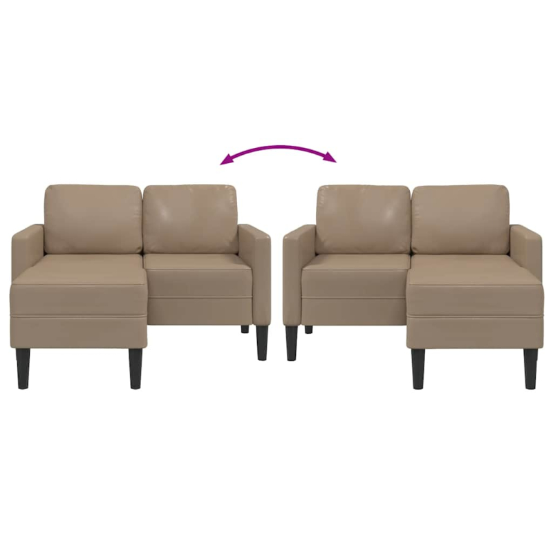 2-Sitzer-Sofa mit Chaiselongue L-Form Cappuccino-Braun 125 cm