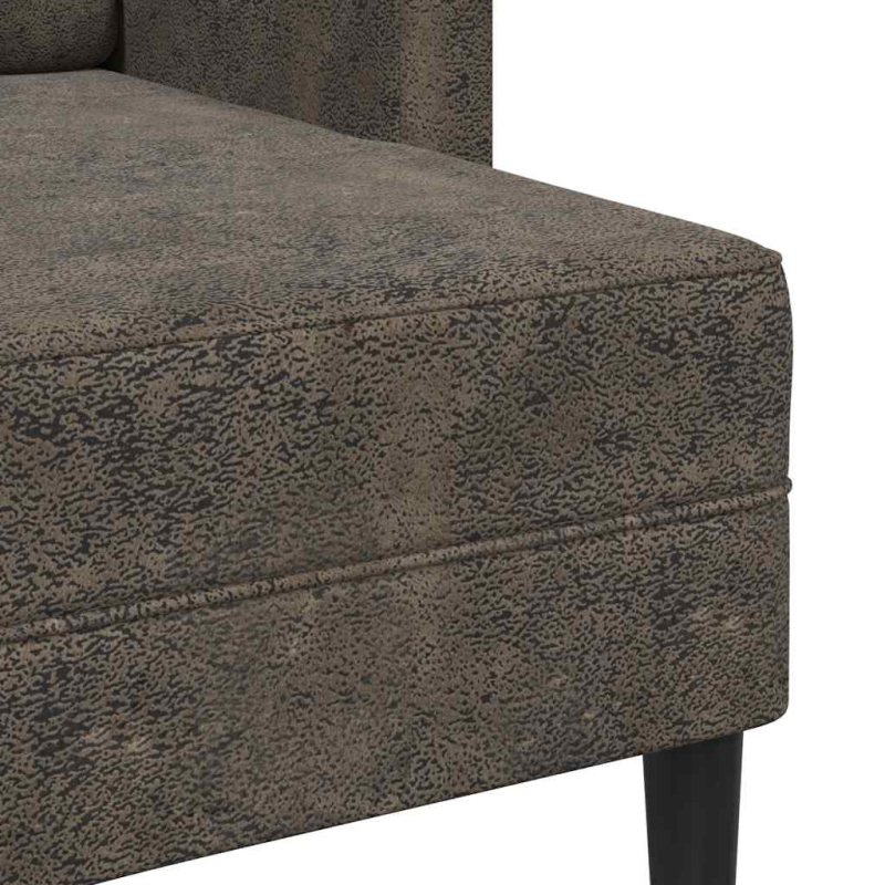 2er-Sofa mit Chaiselongue L-Form Dunkelgrau 125 cm Kunstleder