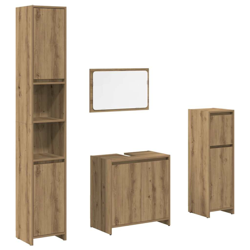 4-tlg. Badmöbel-Set Artisan-Eiche Holzwerkstoff