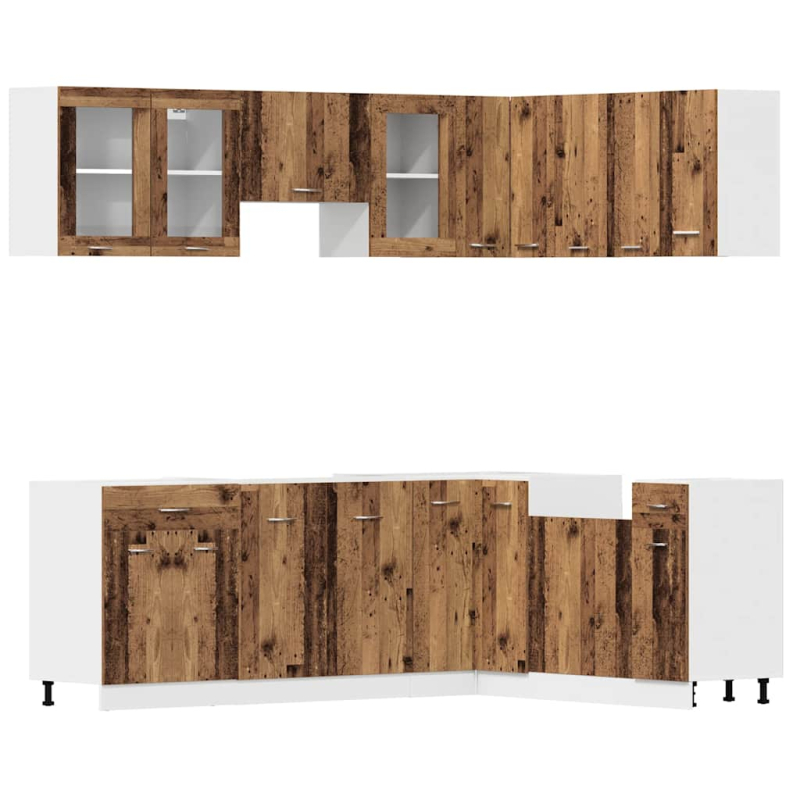 11-tlg. Küchenschrank-Set Lyon Altholz-Optik Holzwerkstoff