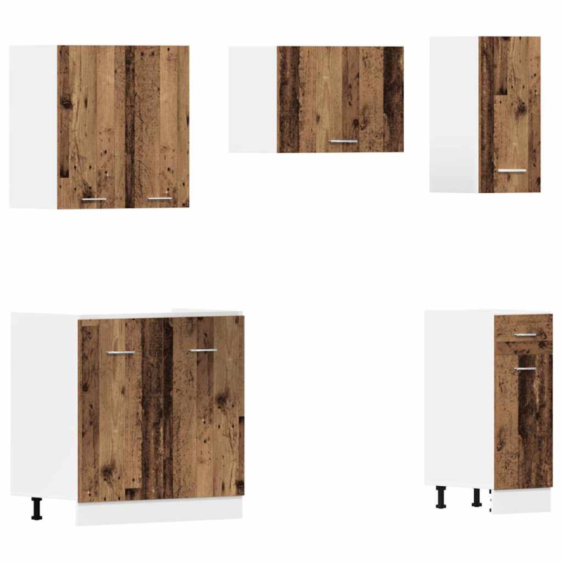 11-tlg. Küchenschrank-Set Lyon Altholz-Optik Holzwerkstoff