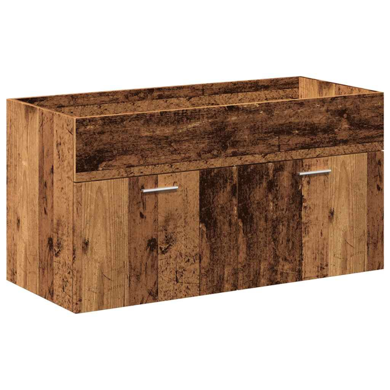 4-tlg. Badmöbel-Set Altholz-Optik Holzwerkstoff