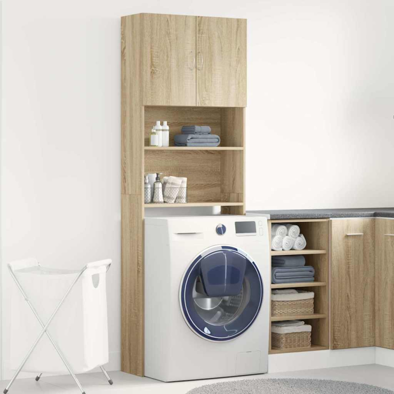Waschmaschinenregal Sonoma-Eiche 64x24x190 cm Holzwerkstoff