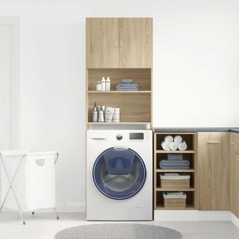 Waschmaschinenregal Sonoma-Eiche 64x24x190 cm Holzwerkstoff