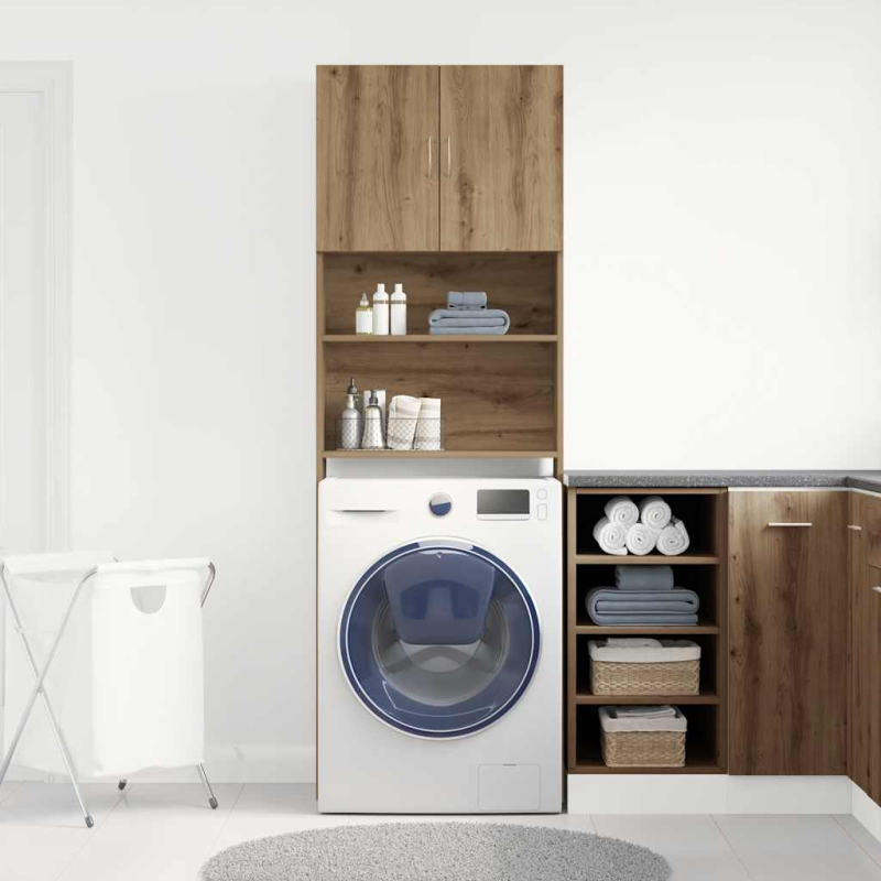Waschmaschinenschrank Artisan-Eiche 64x24x190 cm Holzwerkstoff