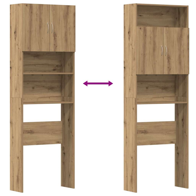 Waschmaschinenschrank Artisan-Eiche 64x24x190 cm Holzwerkstoff
