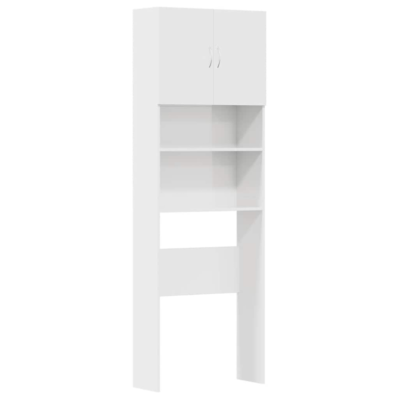 Waschmaschinenschrank Hochglanz-Weiß 64x24x190 cm Holzwerkstoff