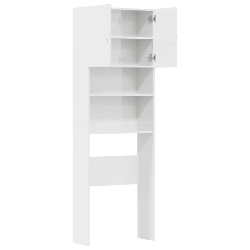 Waschmaschinenschrank Hochglanz-Weiß 64x24x190 cm Holzwerkstoff