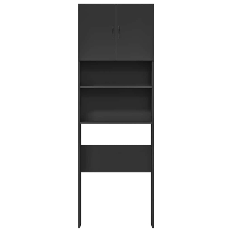 Waschmaschinenschrank Schwarz 64x24x190 cm Holzwerkstoff