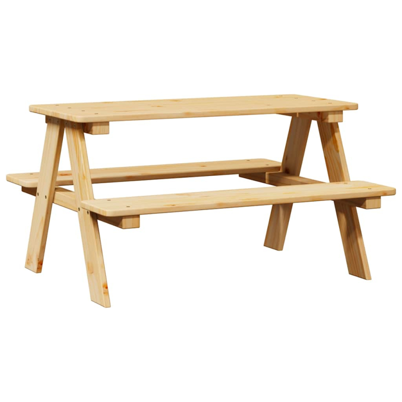 Kindertisch mit Bänken IRUN 90x79,5x50 cm Massivholz