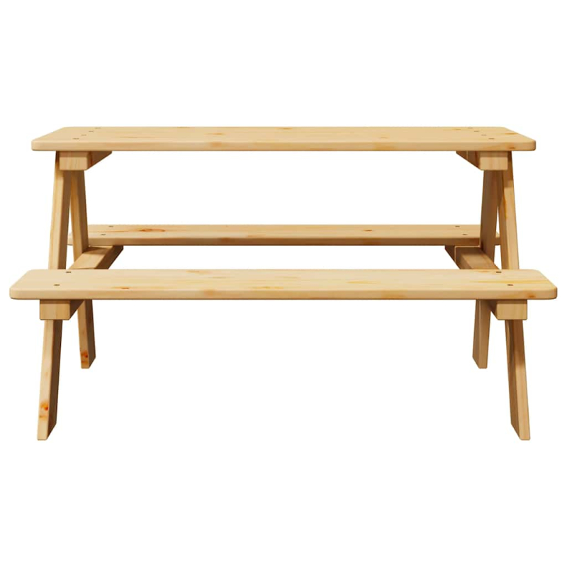 Kindertisch mit Bänken IRUN 90x79,5x50 cm Massivholz