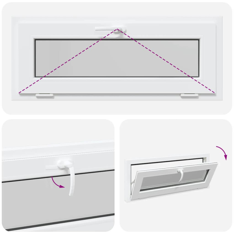 Kellerfenster RISOR 100x40 cm Kipp 3-fach Verglasung Weiß