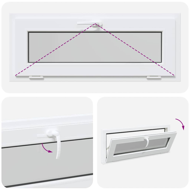 Kellerfenster RISOR 110x40 cm Kipp 3-fach Verglasung Weiß