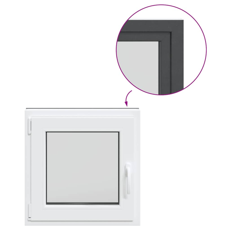 Kellerfenster RISOR 60x60 cm Dreh Kipp DIN Links Anthrazit