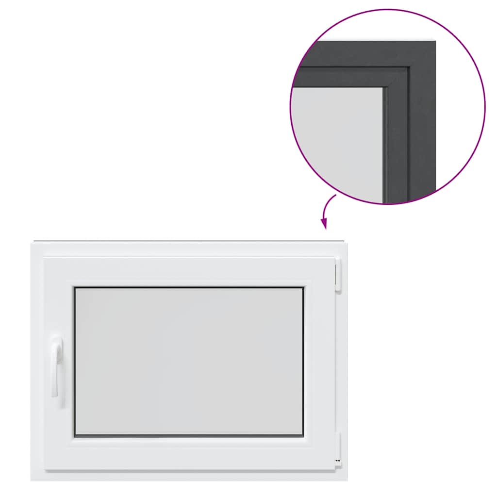 Kellerfenster RISOR 80x50 cm Drehkipp DIN Rechts Anthrazit