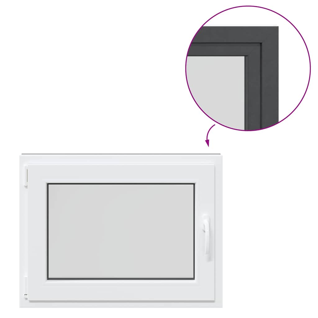 Kellerfenster RISOR 80x60 cm Drehkipp DIN Links Anthrazit