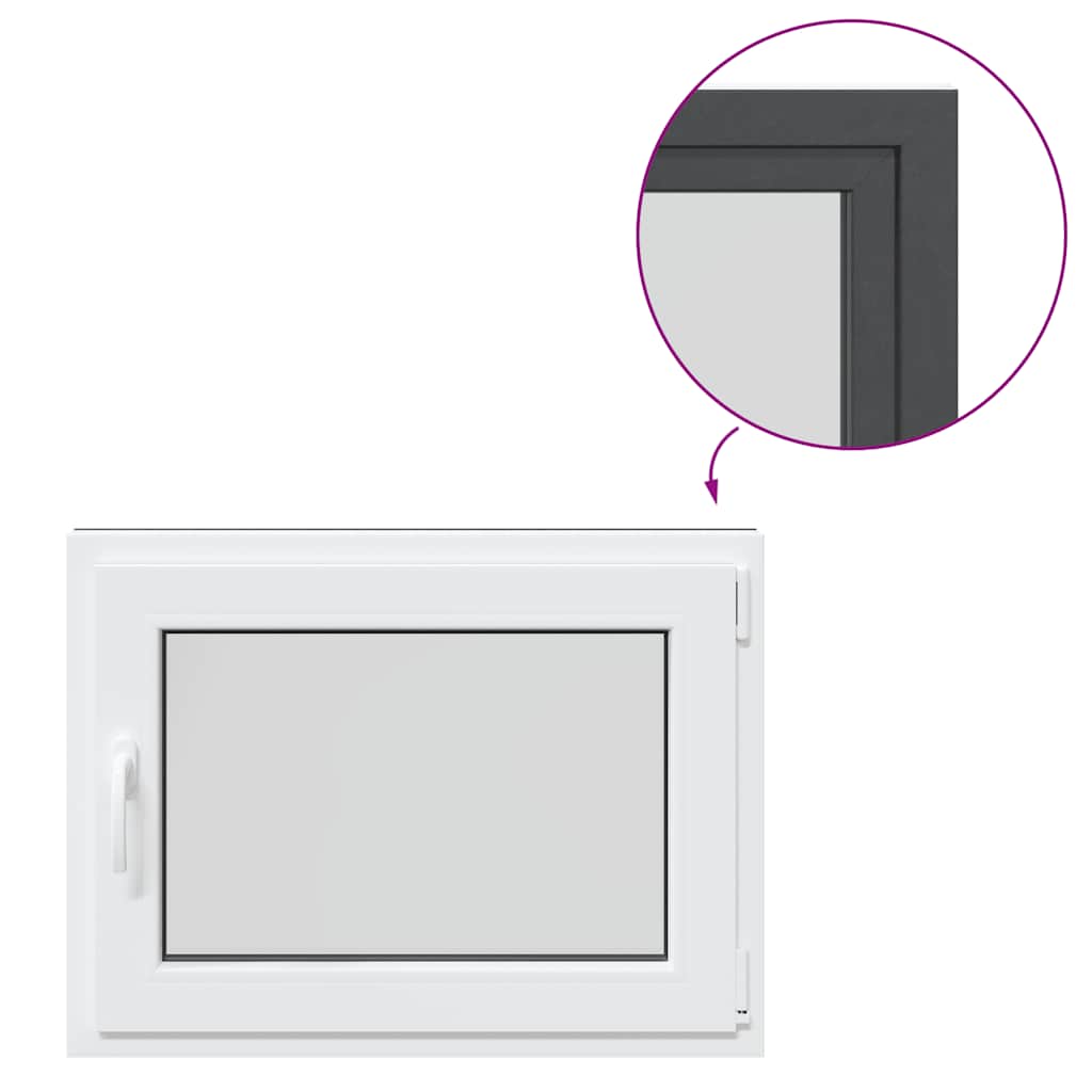Kellerfenster RISOR 80x70 cm Drehkipp DIN Rechts Anthrazit