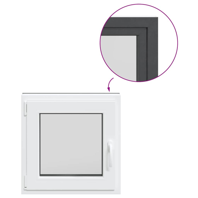 Kellerfenster RISOR 60x60 cm Dreh Kipp DIN Links Anthrazit