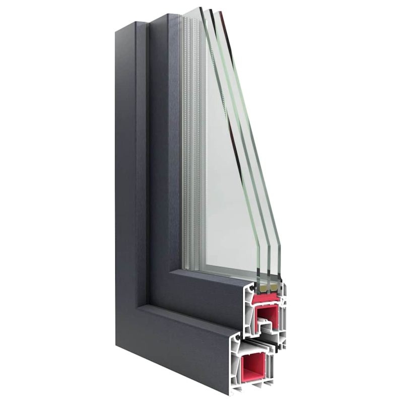 Kellerfenster RISOR 60x60 cm Dreh Kipp DIN Links Anthrazit
