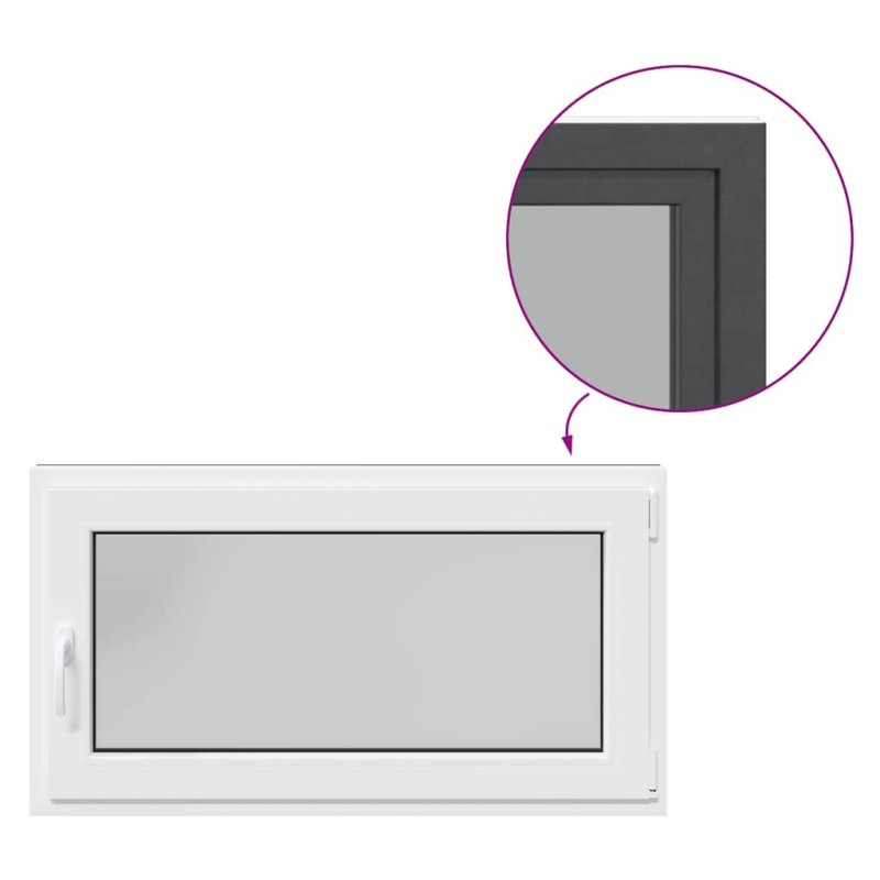 Kellerfenster RISOR 110x50 cm Dreh Kipp DIN Rechts Anthrazit