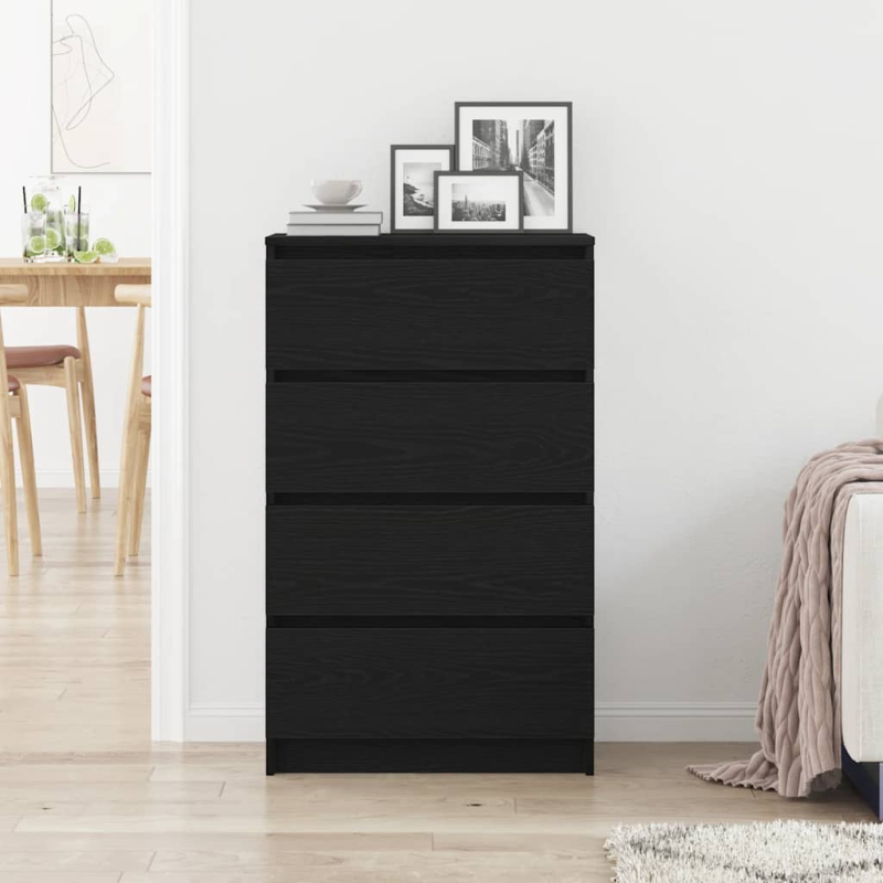 Sideboard Schwarz Eichen-Optik 60x35x98,5 cm Holzwerkstoff