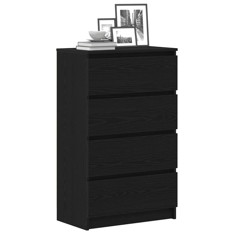 Sideboard Schwarz Eichen-Optik 60x35x98,5 cm Holzwerkstoff