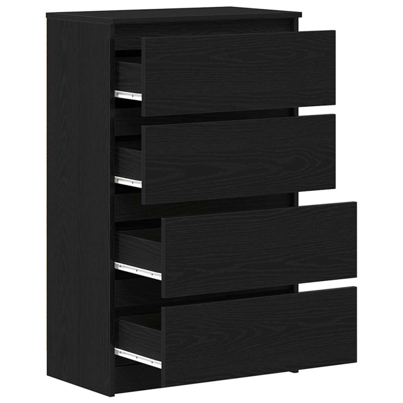 Sideboard Schwarz Eichen-Optik 60x35x98,5 cm Holzwerkstoff