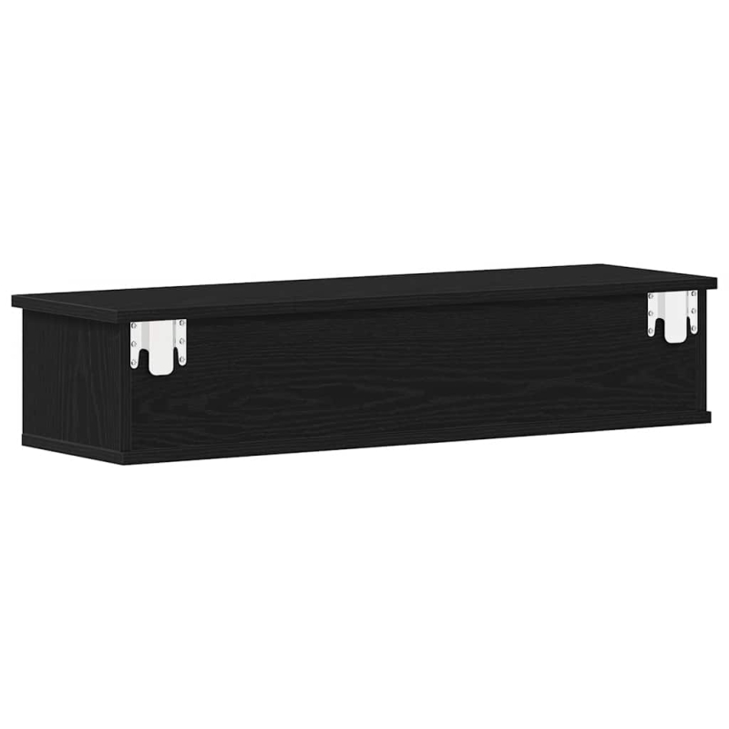 Wandschrank Schwarz Eichen-Optik 88x26x18,5 cm Holzwerkstoff