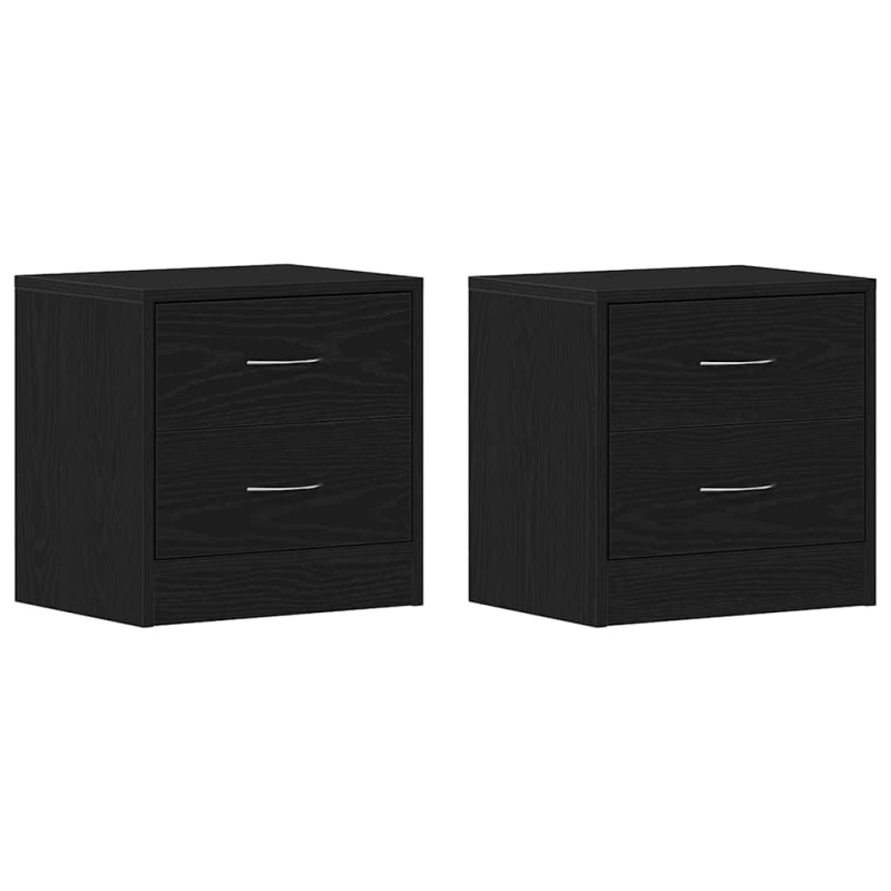 Nachttische 2Stk. Schwarz Eichen-Optik 40x30x40cm Holzwerkstoff