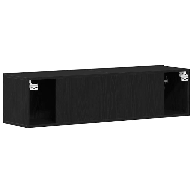 TV-Schrank Schwarz Eichen-Optik 120x30x30,5 cm Holzwerkstoff